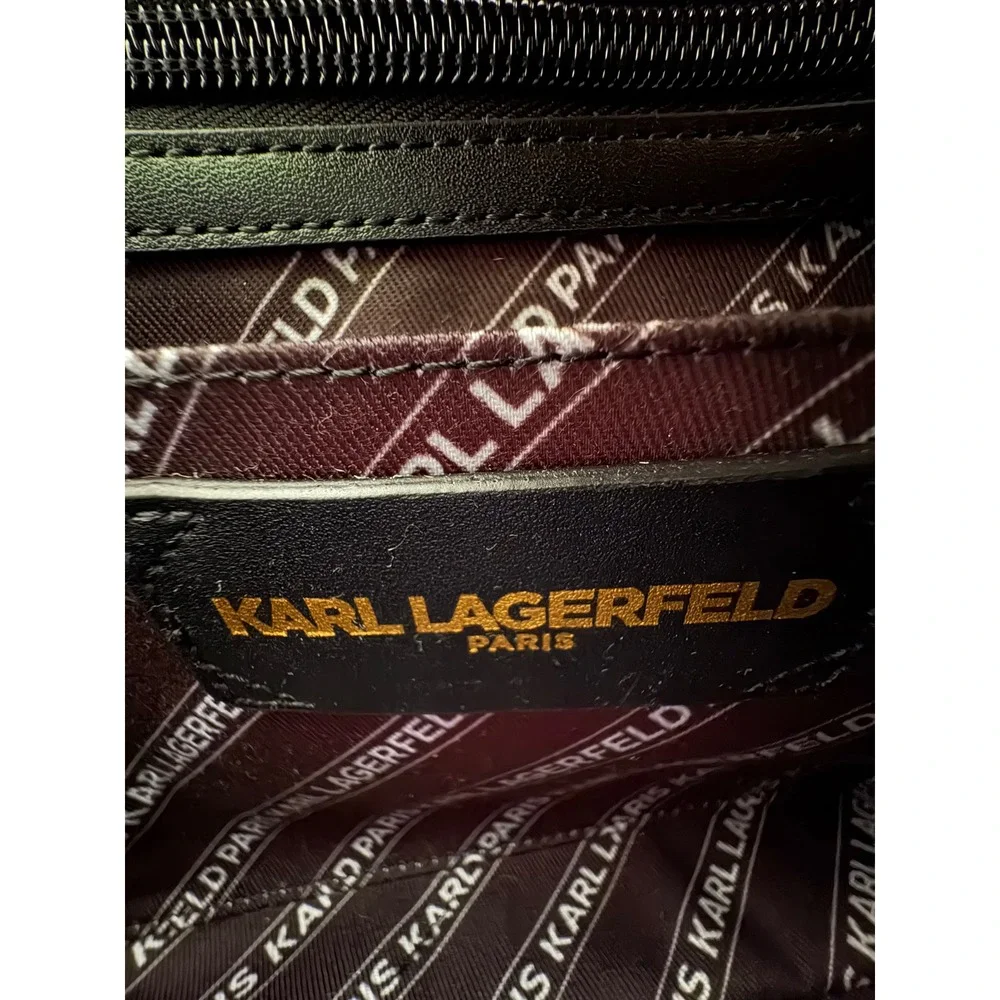 Karl Lagerfeld  Bag Women Paris Tres Chic Red Black Satchel Crossbody Handbag